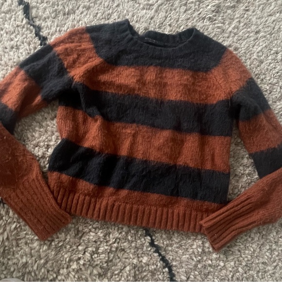 All Saints Sweaters - ALL SAINTS striped cropped wool sweater